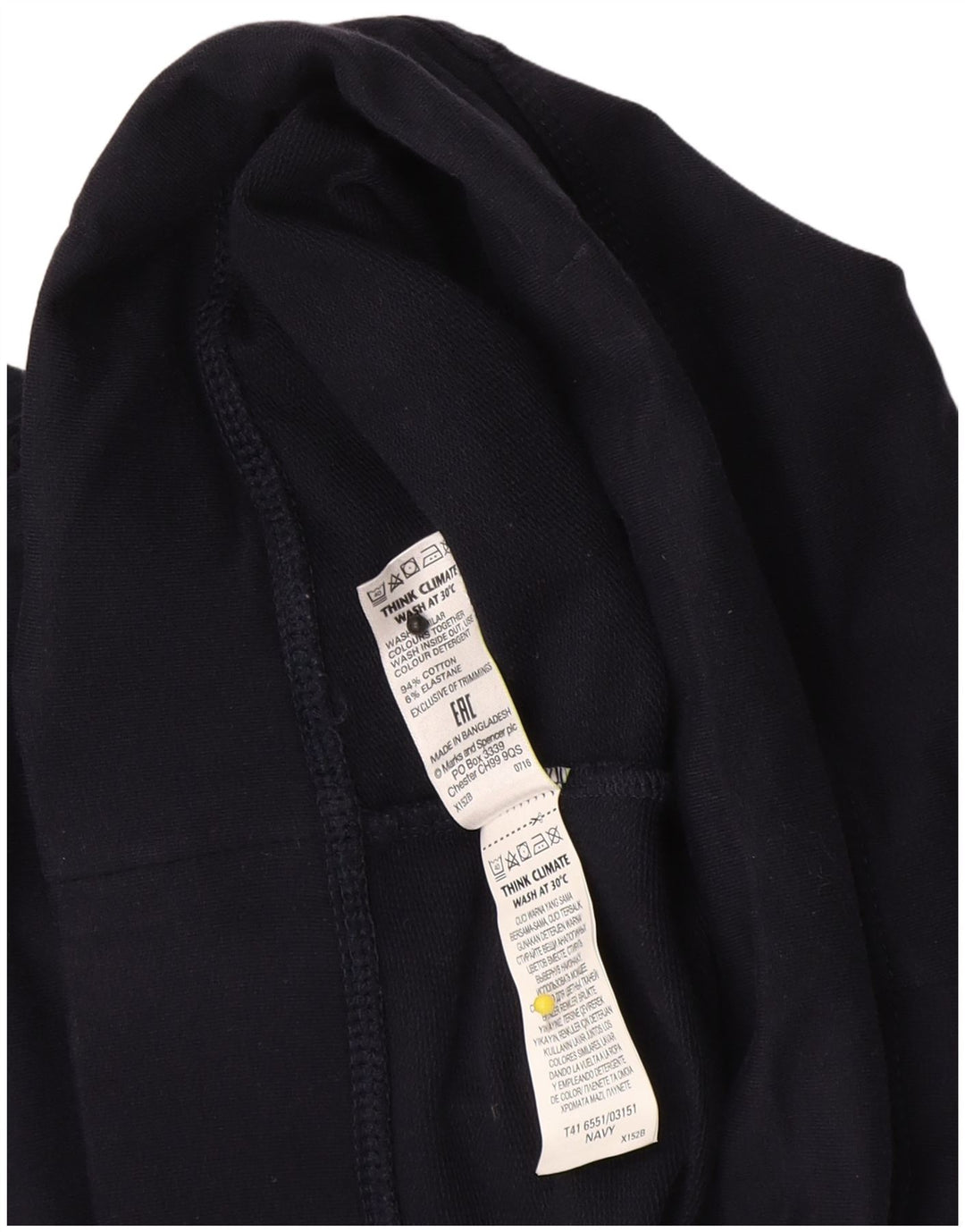 Pantaloni da tuta da donna Marks & Spencer UK 12 cotone blu navy medio