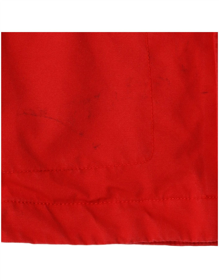 JOULES giacca a vento con cappuccio da donna UK 14 grande cotone rosso