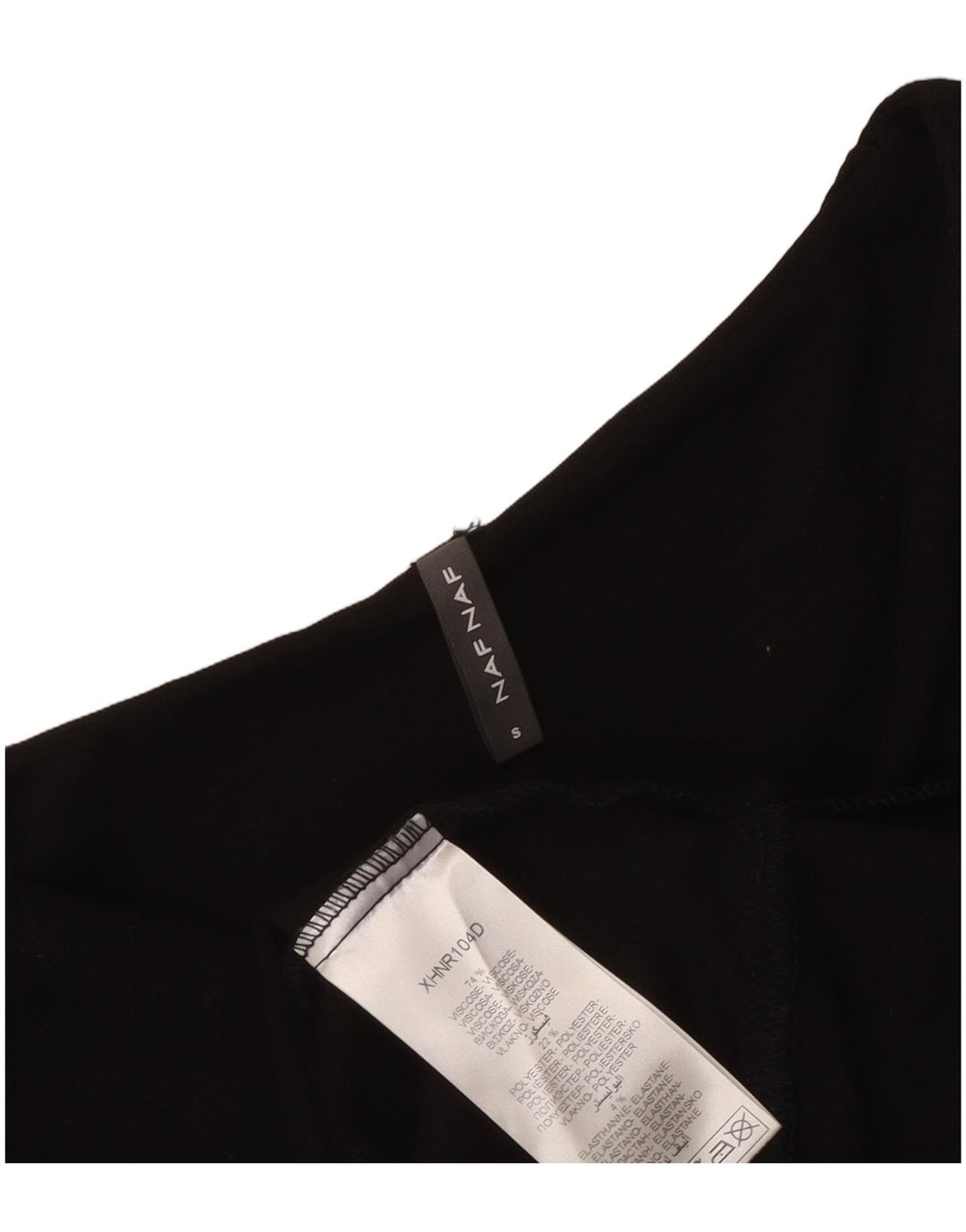 Naf Naf Abito basic da donna con maniche a 3/4 UK 8 piccolo in viscosa nera