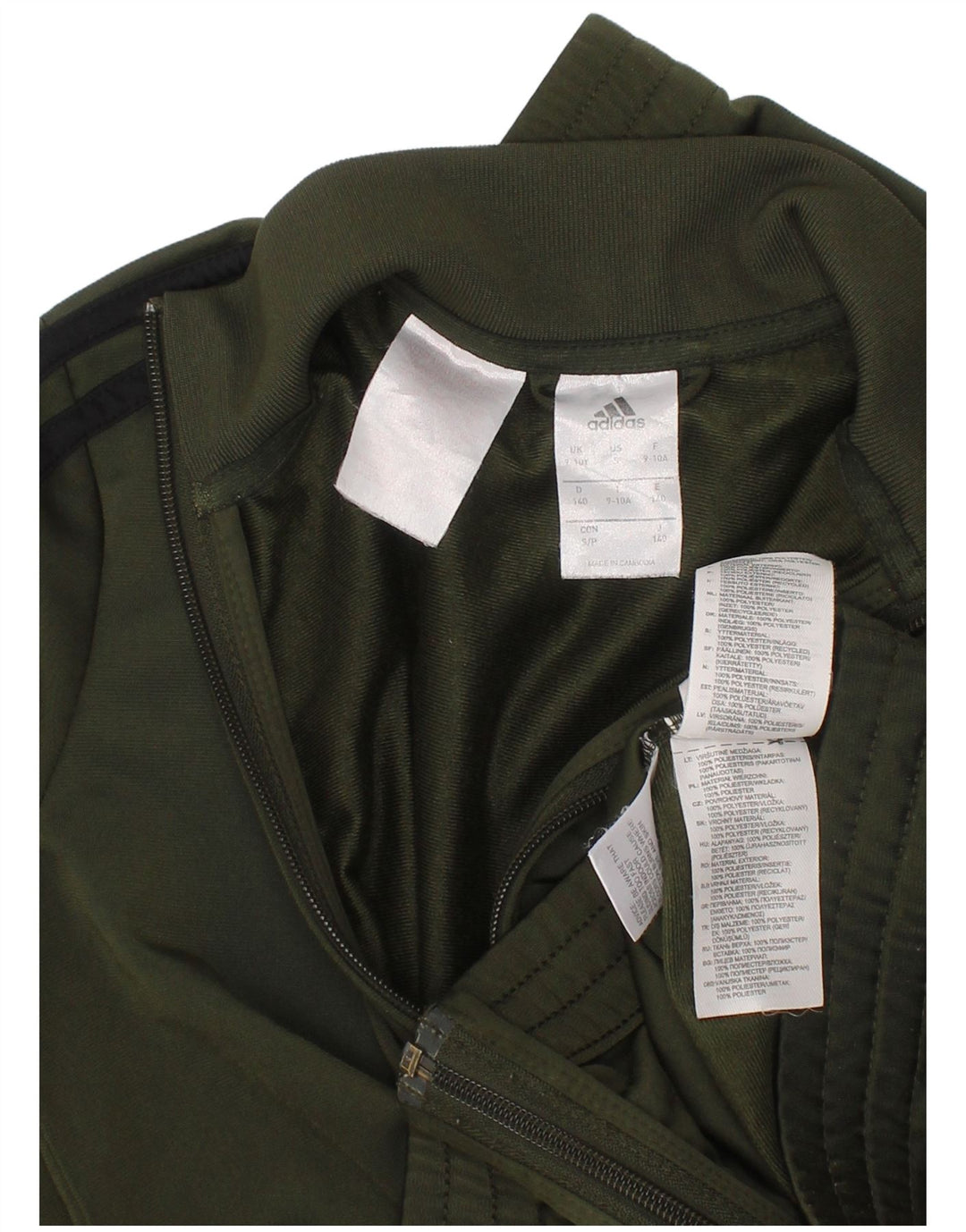 Giacca da tuta da ragazzo Adidas 9-10 anni in poliestere kaki