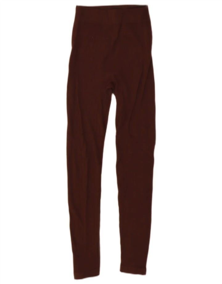 Leggings Zara da donna UK 4 XS nylon marrone