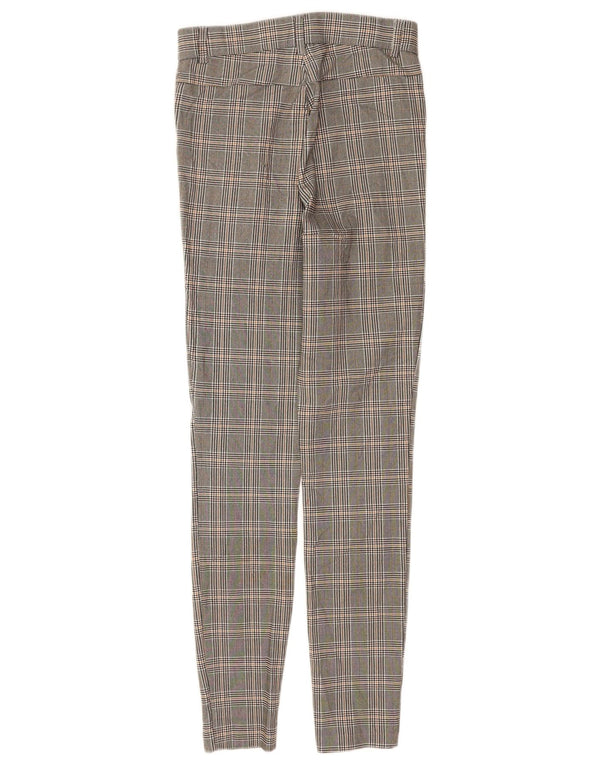 Pantaloni skinny casual da donna Zara XS W24 L28 viscosa a quadri grigi