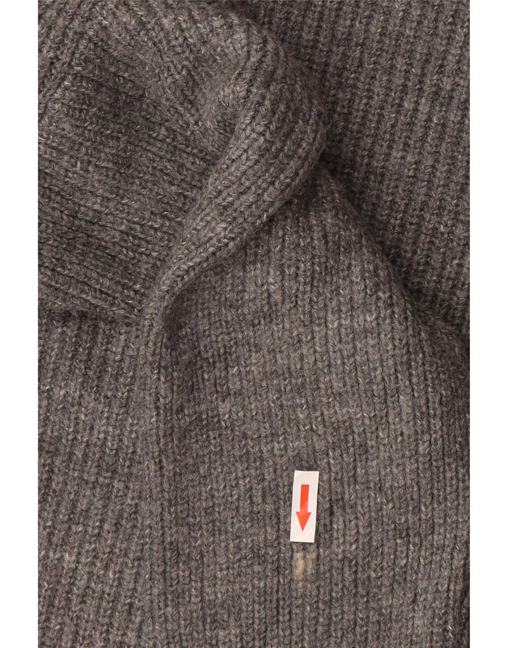 Maglione oversize con cappuccio da donna Zara UK 14 Acrilico grigio medio