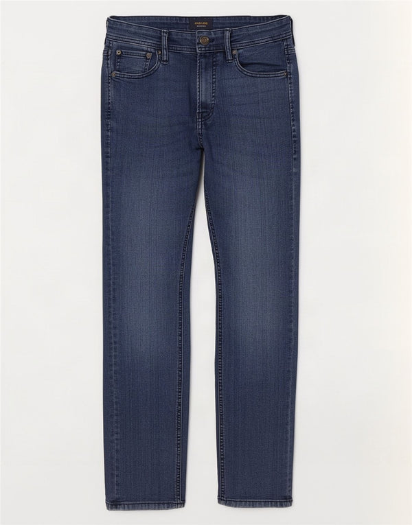 Jack & Jones Uomo GLENN Slim Jeans W29 L30 Blu Navy Cotone