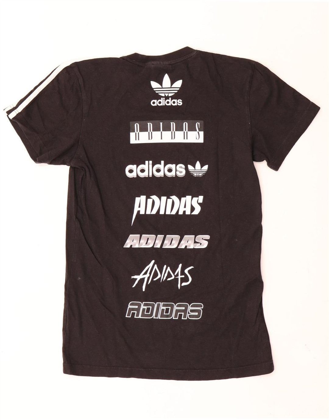 T-shirt grafica da uomo Adidas Top piccola in cotone nero