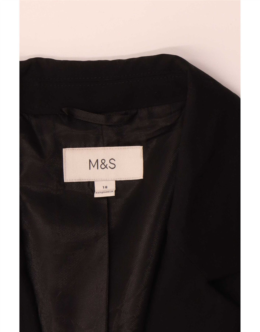 Giacca blazer a 1 bottone da donna Marks & Spencer UK 18 XL poliestere nero