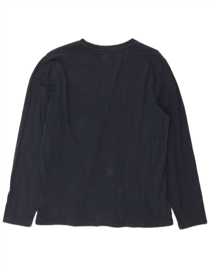FAT FACE Top grafico da uomo a maniche lunghe grande blu navy