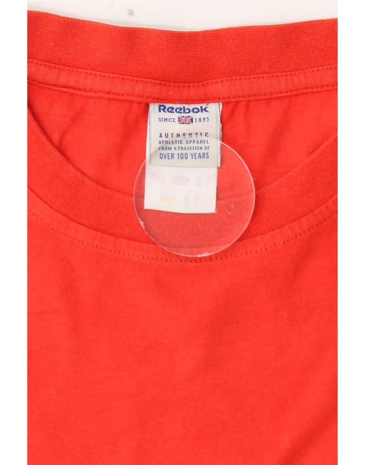 REEBOK T-shirt grafica da uomo Top grande in cotone rosso