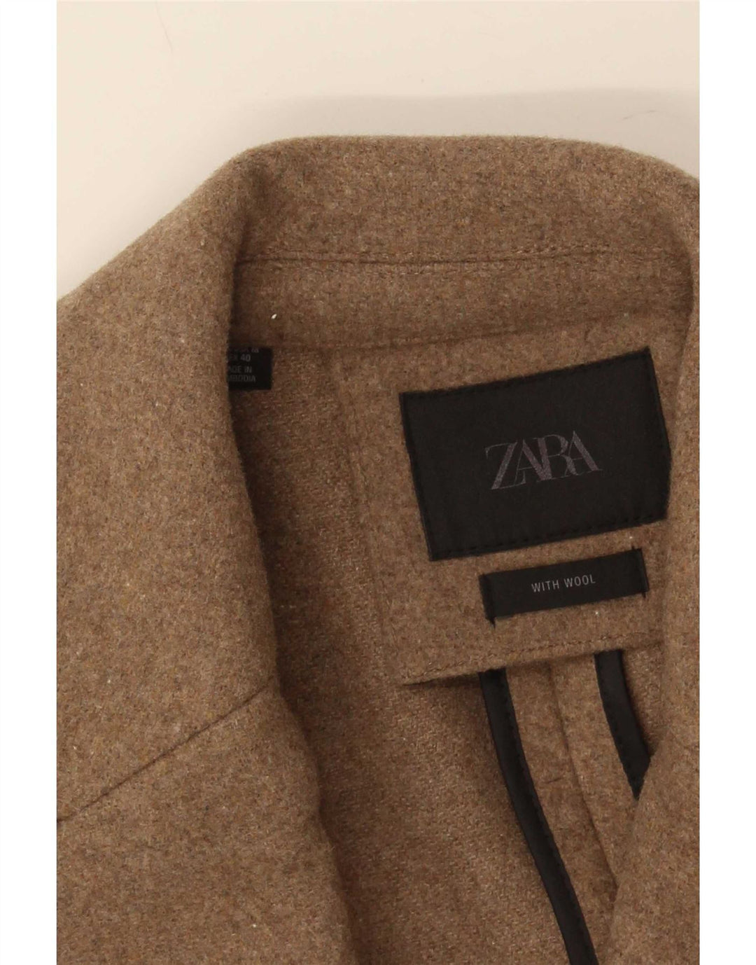 Cappotto da uomo Zara UK 38 Lana beige medio