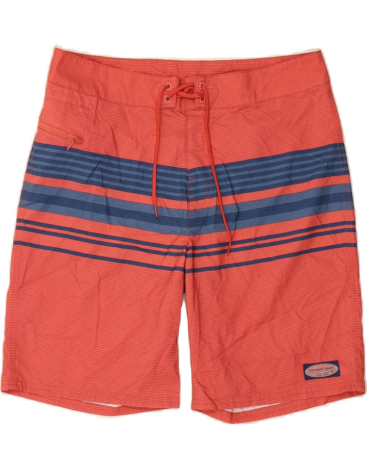 VINEYARD VINES Mens Swimming Shorts Large Red Striped Polyester Vintage Vineyard Vines and Second-Hand Vineyard Vines from Messina Hembry 