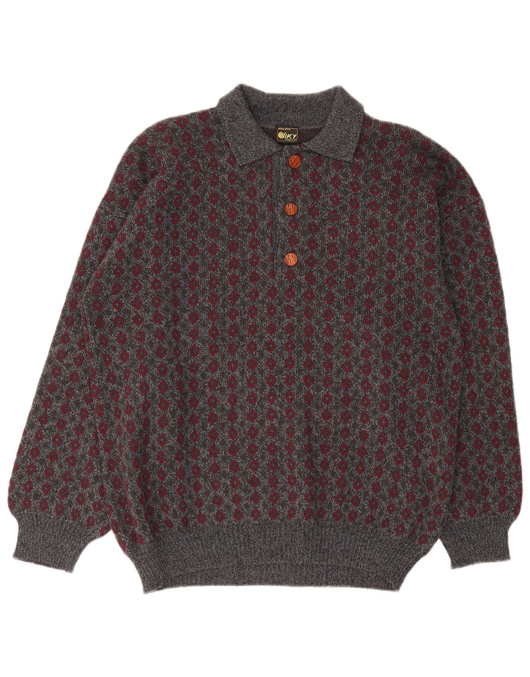 Maglione da uomo con collo alto Viky Tricot IT 50 Grigio medio geometrico