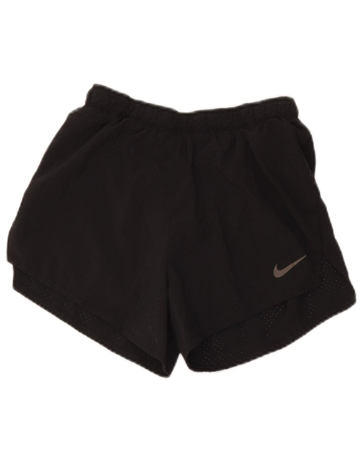 Pantaloncini sportivi Nike da donna Dri Fit UK 8 piccoli poliestere nero