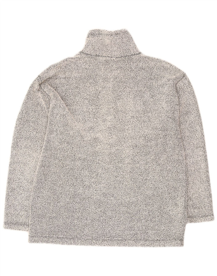 Top Reebok da uomo con zip e collo a maniche lunghe grigio medio chiazzato