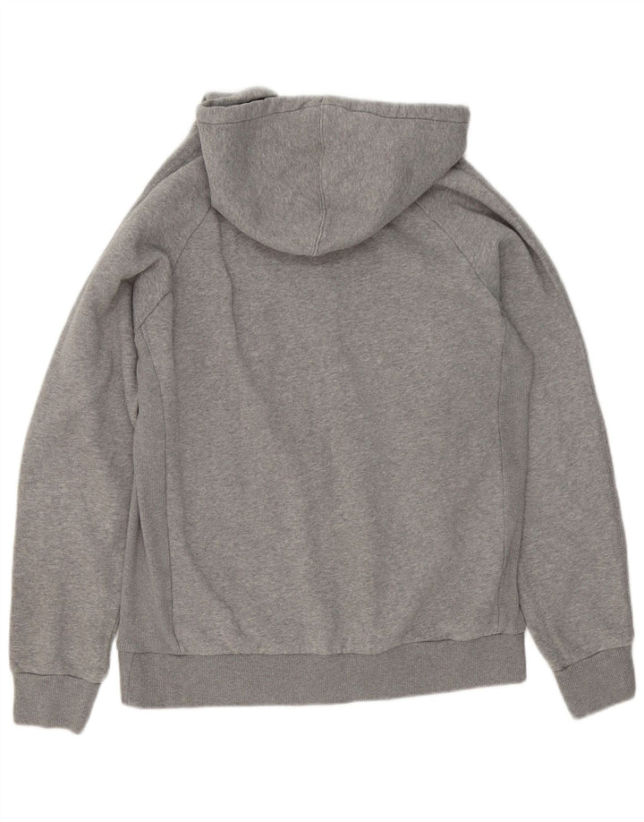 Maglione con cappuccio e zip da uomo Adidas in cotone chiazzato grigio medio