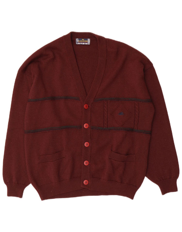 Maglione cardigan da uomo Il Granchio a righe bordeaux grandi