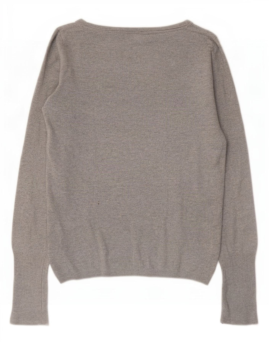 Maglione maglione con scollo a barca da donna Zara UK 12 Rayon grigio medio