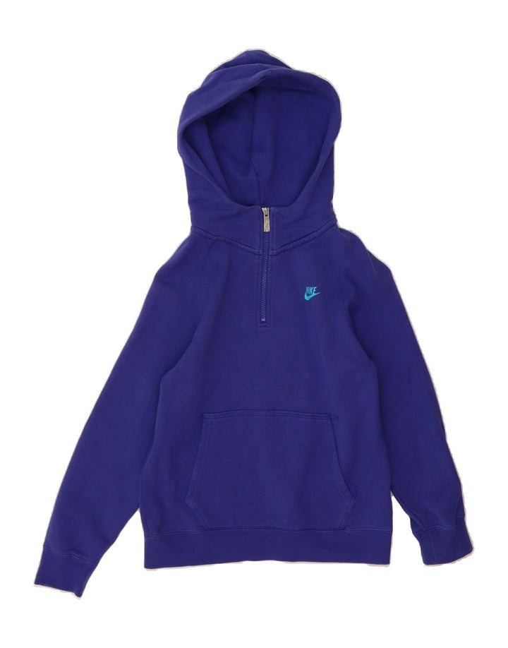 NIKE Boys Zip Hoodie Sweater 8-9 Years Small Blue Cotton Vintage Nike and Second-Hand Nike from Messina Hembry 
