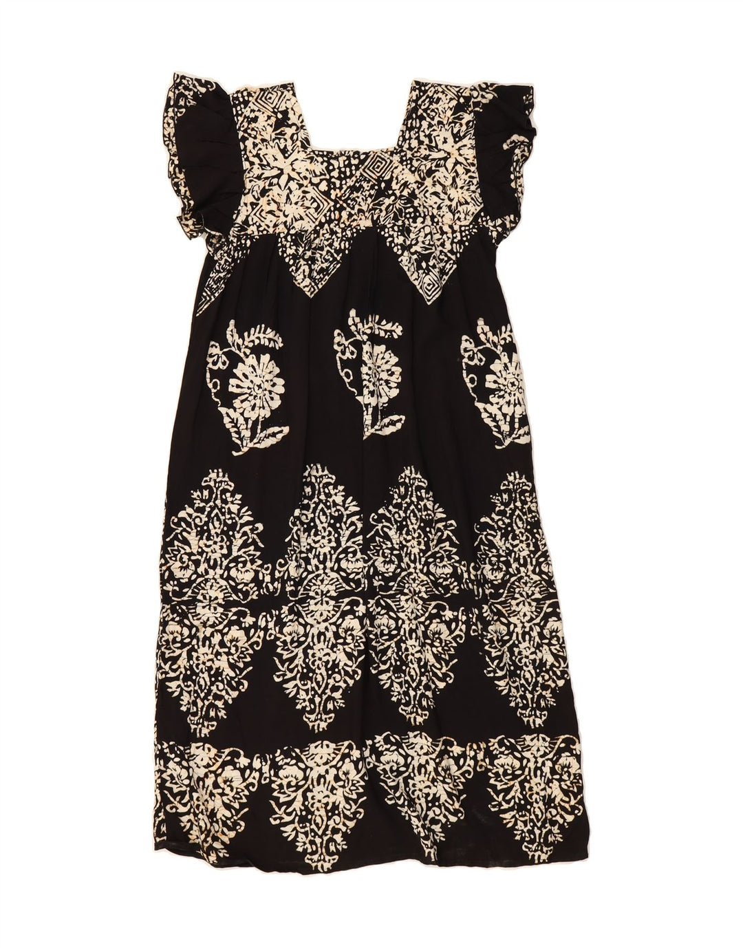 VINTAGE Womens Basic Dress UK 10 Small Black Floral Vintage Vintage and Second-Hand Vintage from Messina Hembry 