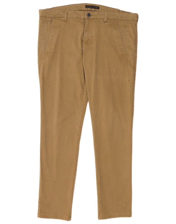 Pantaloni chino slim da uomo Zara EU 44 Large W34 L29 Beige