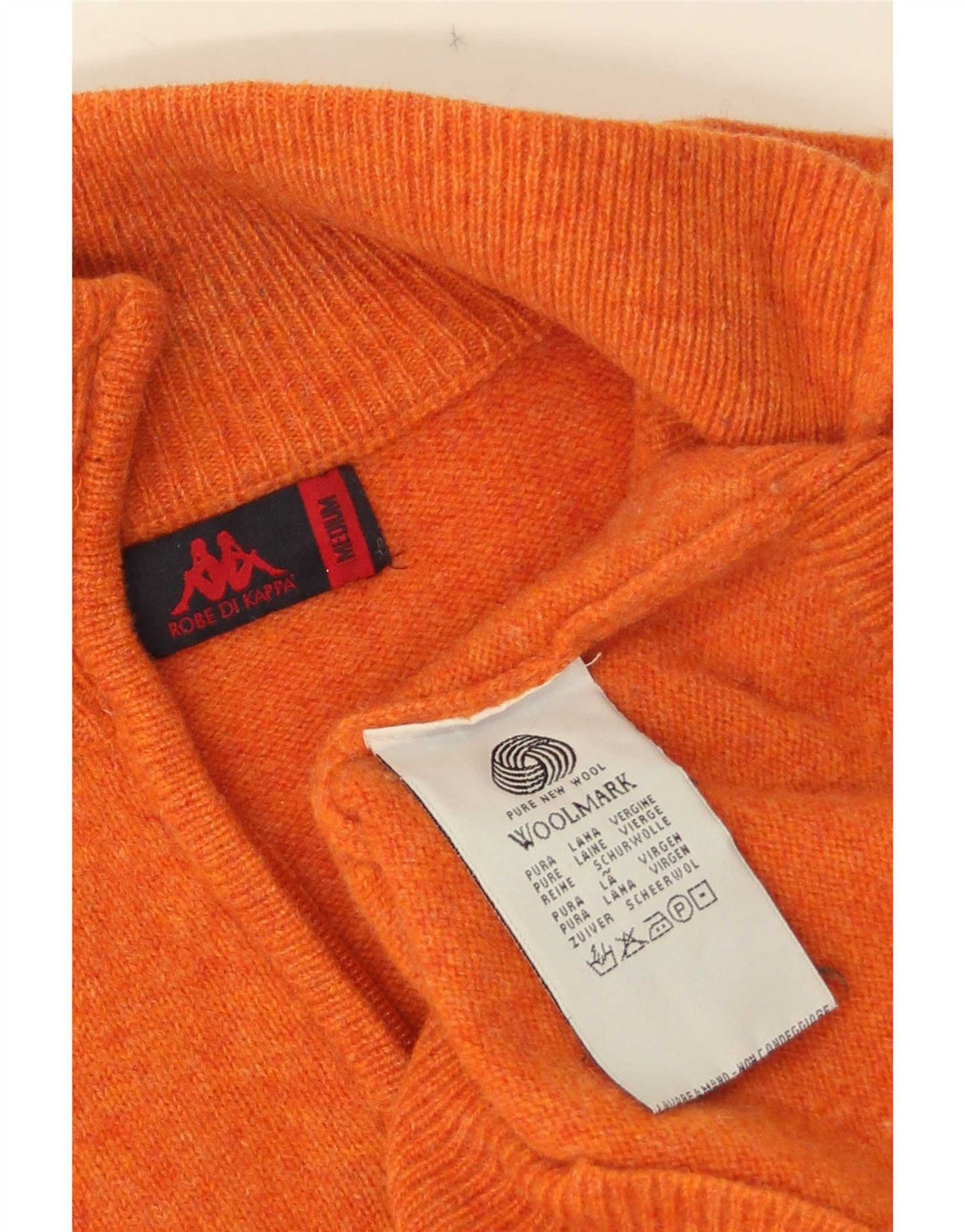Maglione Kappa da uomo con zip e collo in lana arancione medio