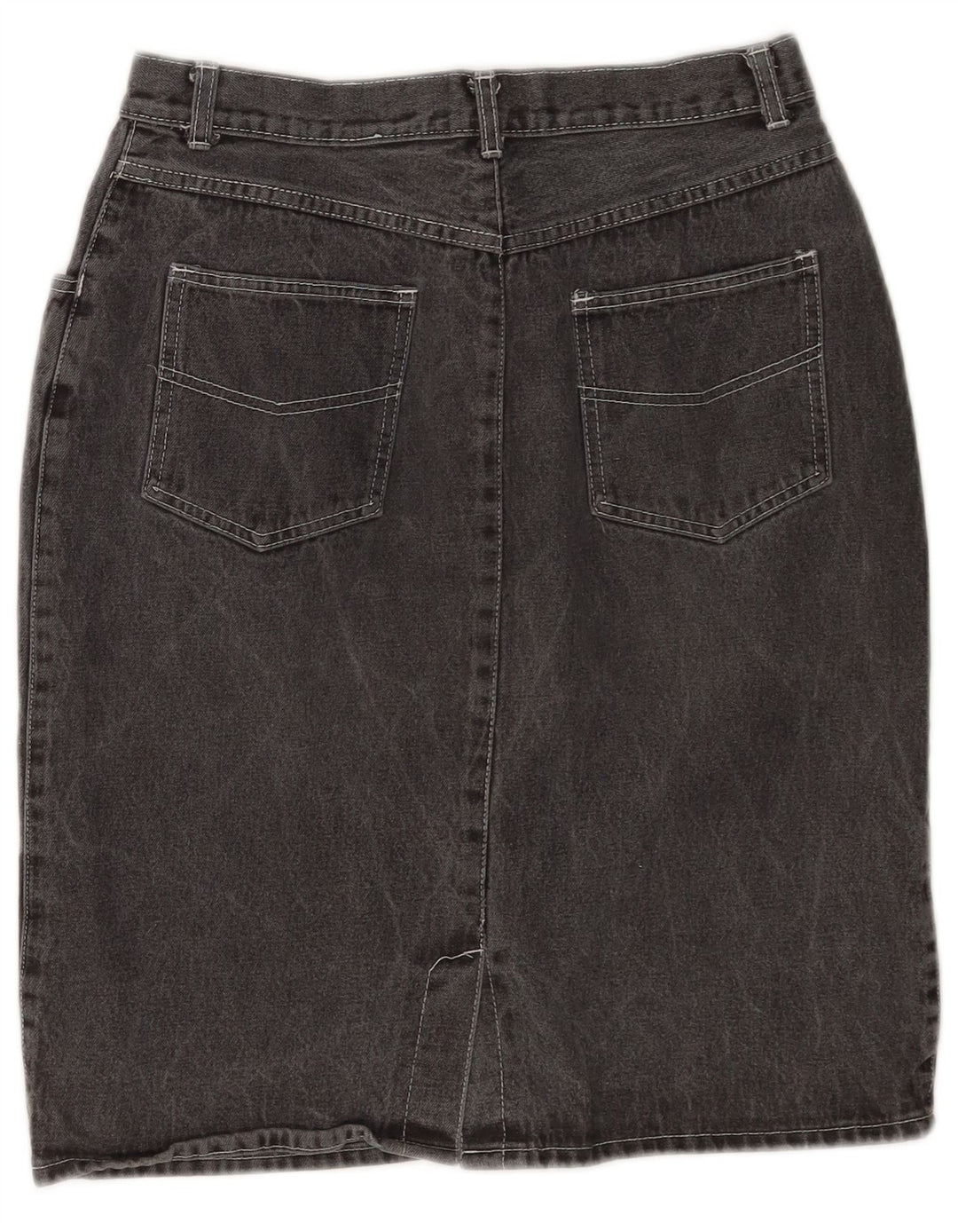 Gonna vintage in denim da donna IT 42 media W28 in cotone grigio
