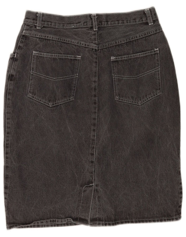 Gonna vintage in denim da donna IT 42 media W28 in cotone grigio