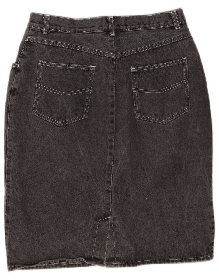 Gonna vintage in denim da donna IT 42 media W28 in cotone grigio