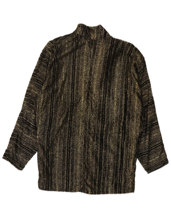 Giacca blazer vintage da donna a 1 bottone UK 16 grande a righe nere