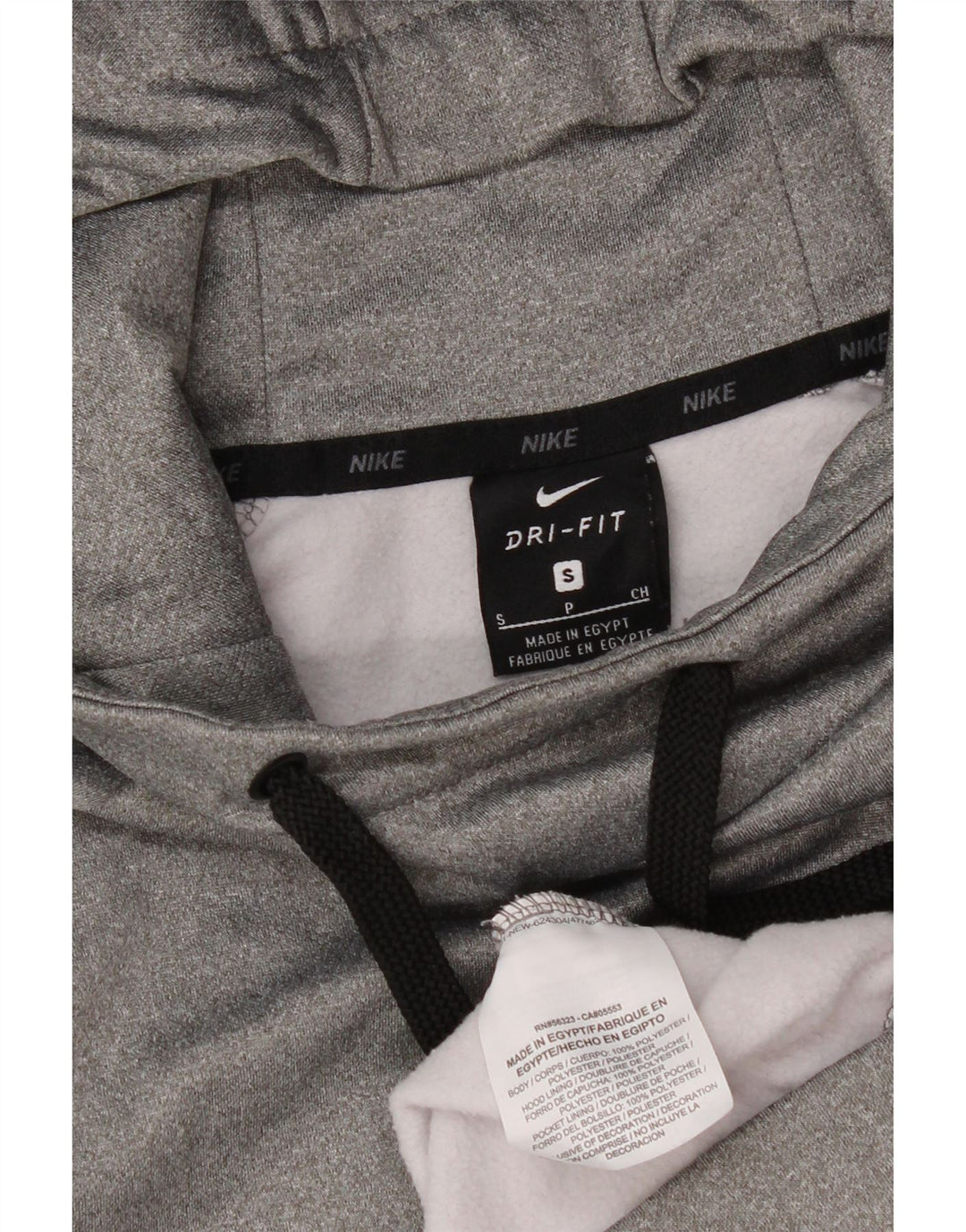 Felpa con cappuccio Nike Dri Fit da uomo, piccola, in poliestere grigio