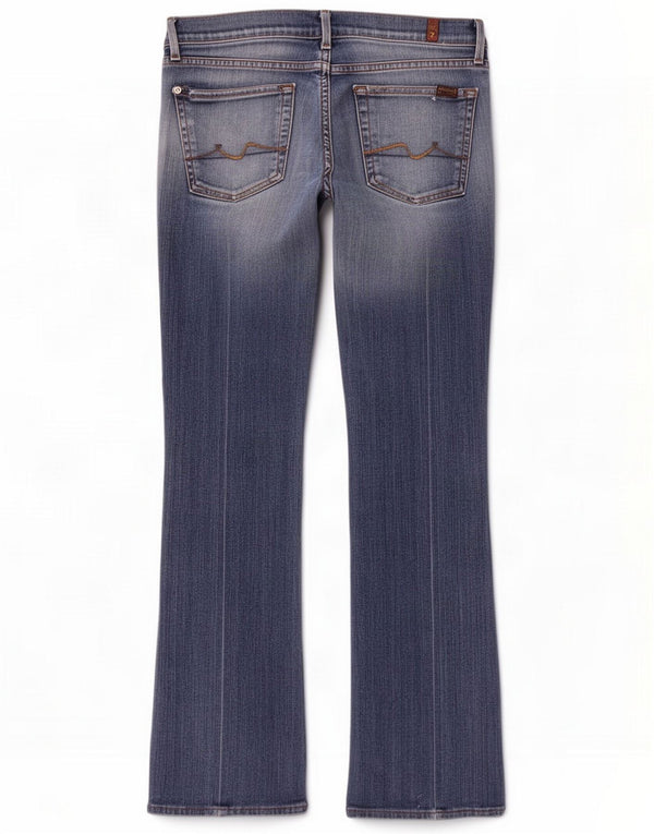 7 For All Mankind Jeans bootcut da donna a vita bassa W31 L32 Blu Cotone