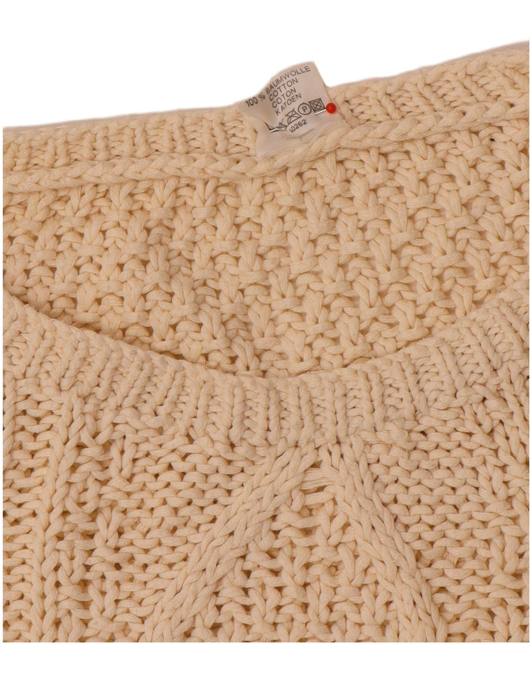 Maglione vintage da donna oversize con scollo a barca EU 36/38 piccolo bianco sporco