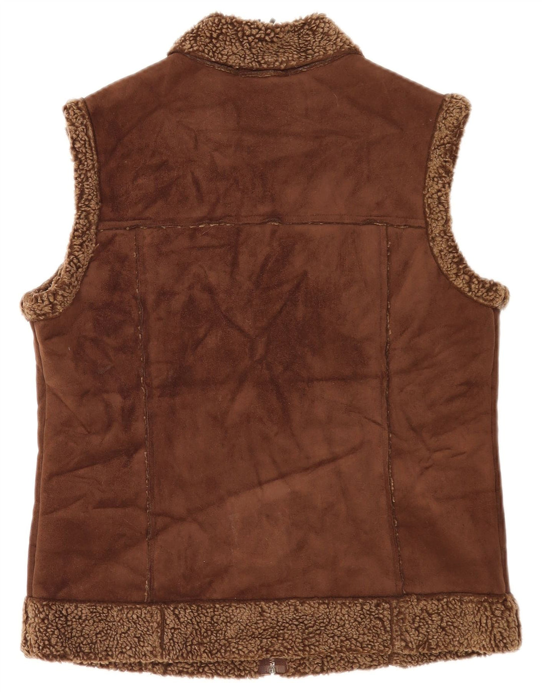 Gilet Sherpa da donna Marks & Spencer UK 12 Poliestere marrone medio