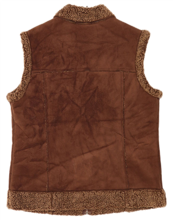 Gilet Sherpa da donna Marks & Spencer UK 12 Poliestere marrone medio