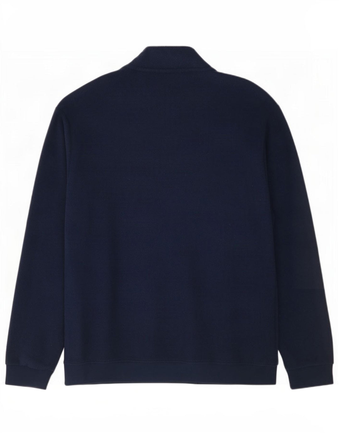Maglione in pile da uomo Adidas con zip e collo medio in poliestere blu navy