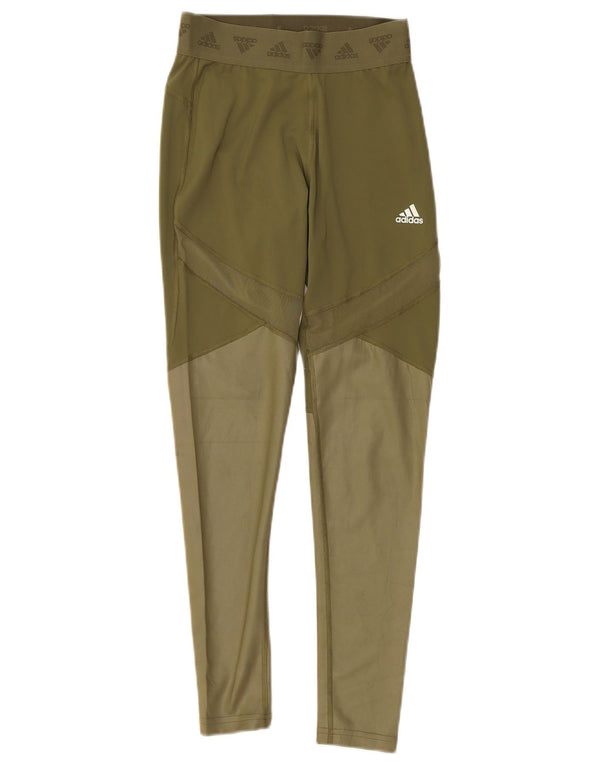 Leggings Adidas Aeroready da donna UK 8/10 Small Poliestere color kaki