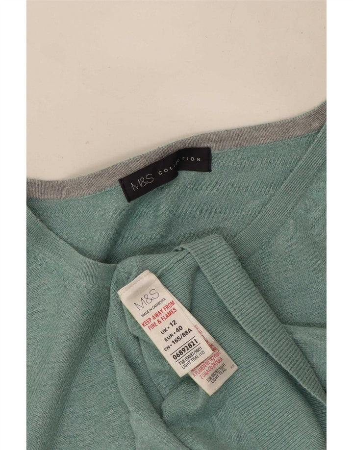 Maglione cardigan da donna Marks & Spencer UK 12 Viscosa verde medio