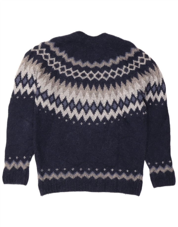 Maglione maglione girocollo da donna Massimo Dutti UK 16 grande blu navy