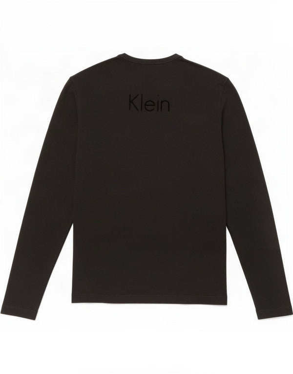 Top grafico da donna Calvin Klein manica lunga UK 14 cotone nero medio