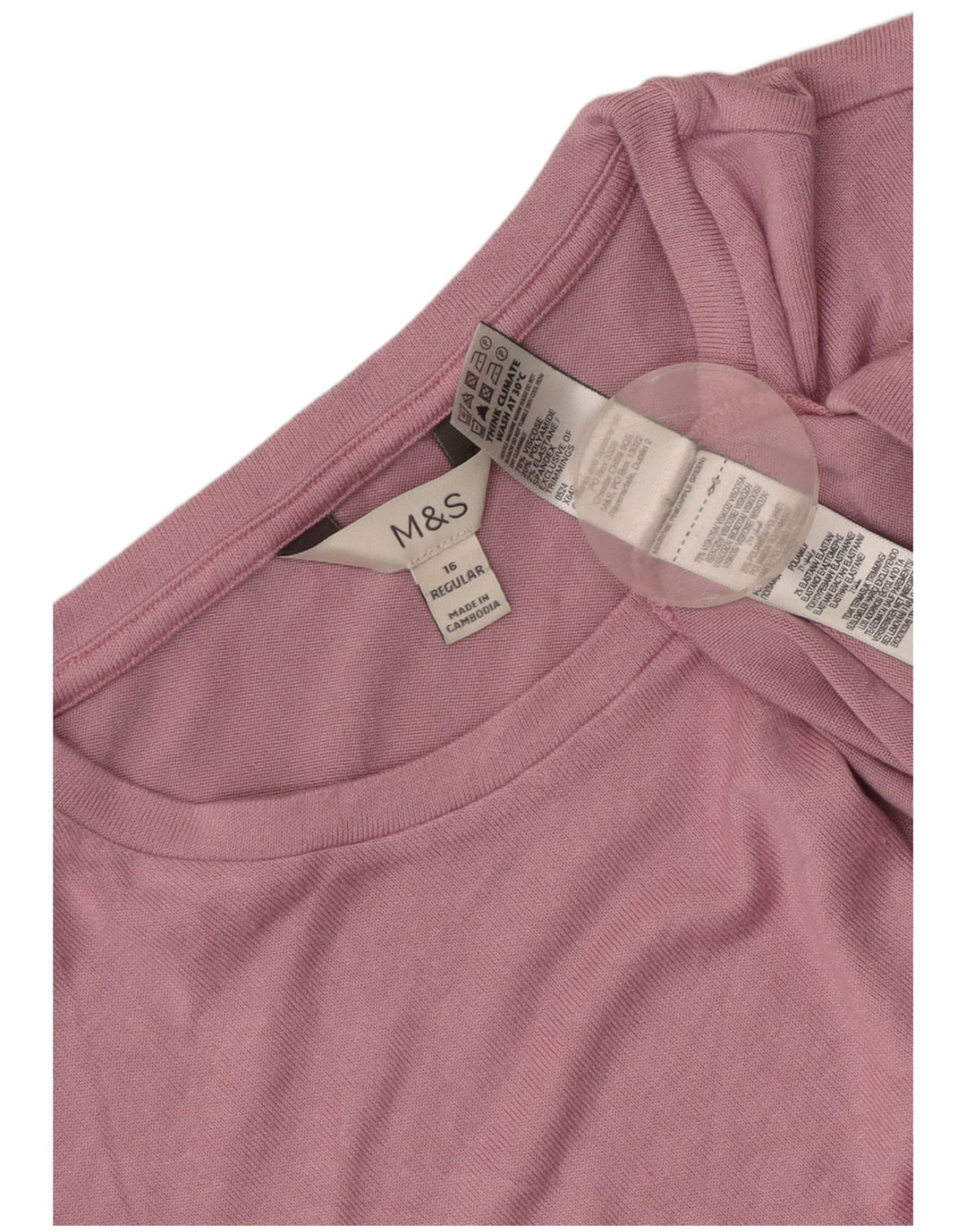 Marks & Spencer Top da donna a maniche lunghe UK 16 Large Rosa in viscosa