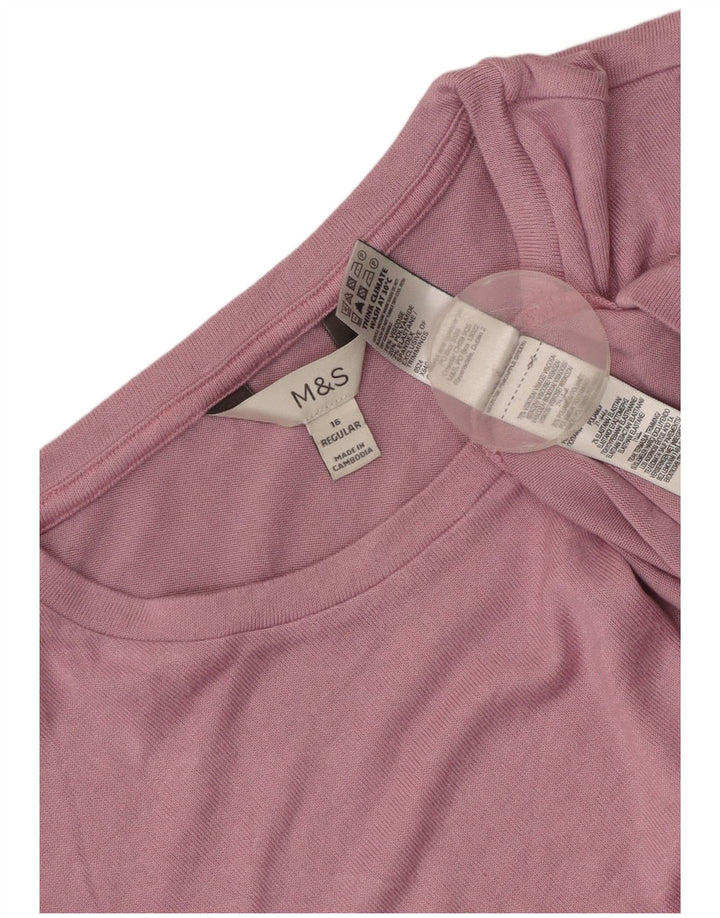 Marks & Spencer Top da donna a maniche lunghe UK 16 Large Rosa in viscosa