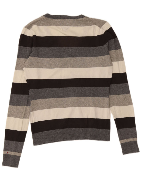 Maglione maglione con scollo a V da donna Tommy Hilfiger UK 10 piccolo multicolore