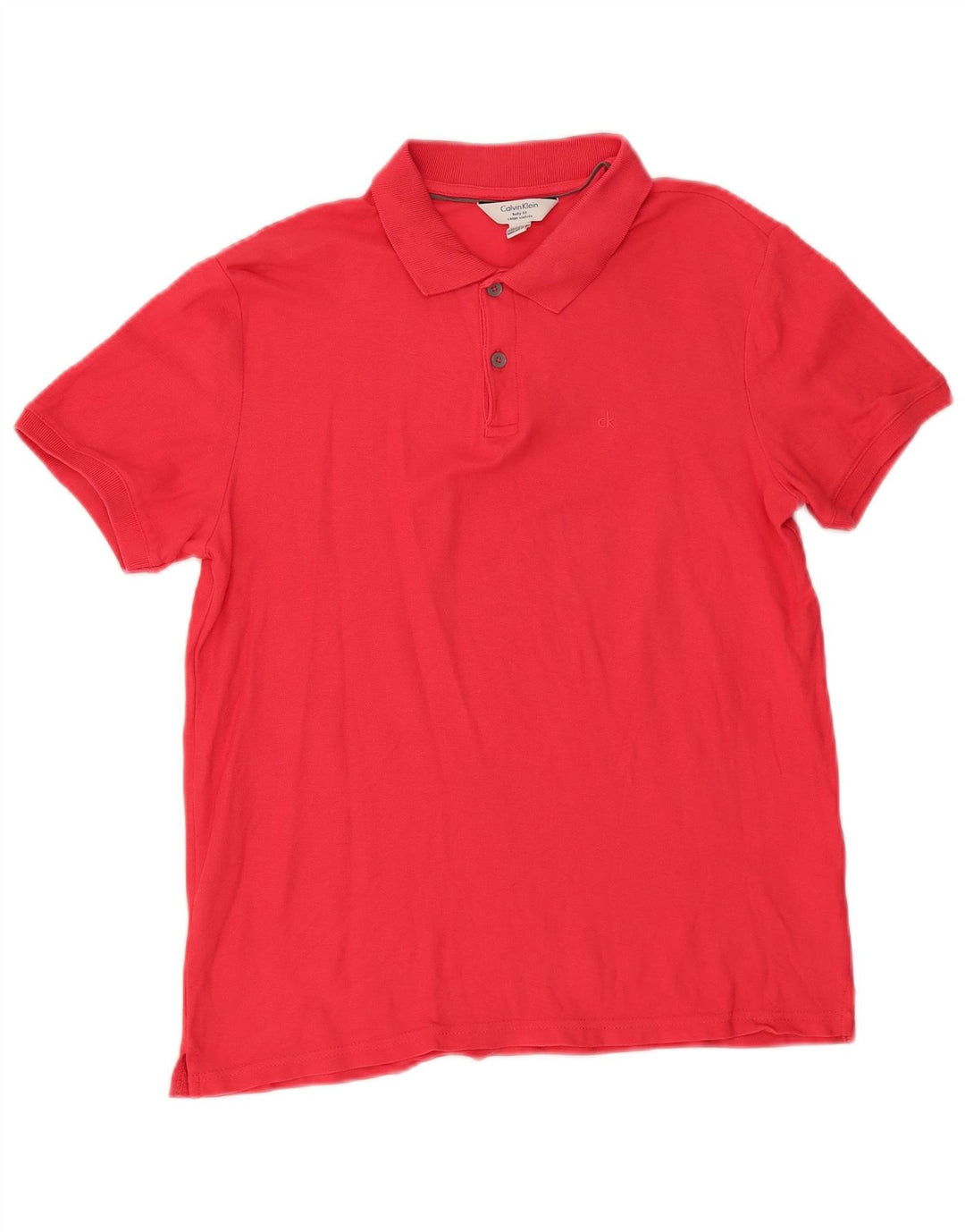 Polo da uomo Body Fit Calvin Klein in cotone rosso medio