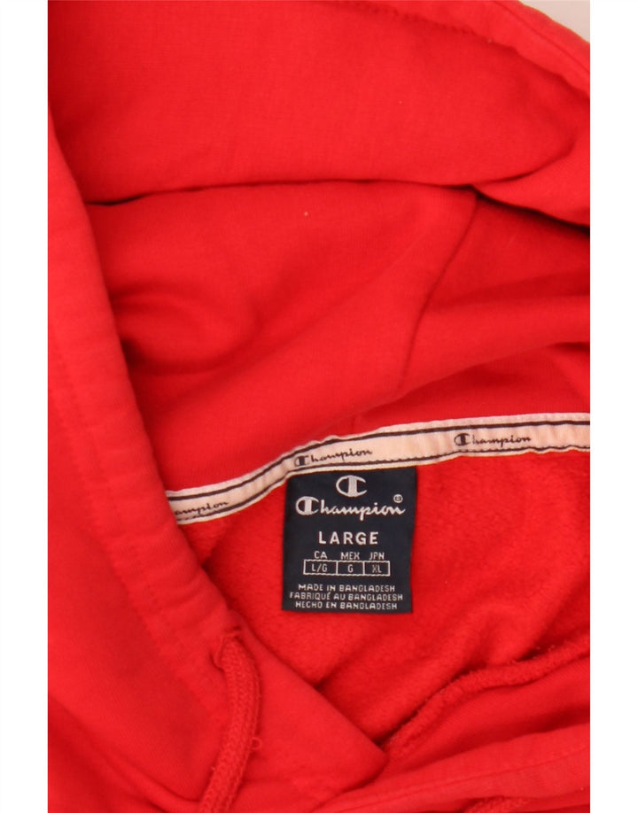 Felpa con cappuccio grafica da uomo Champion Large rossa