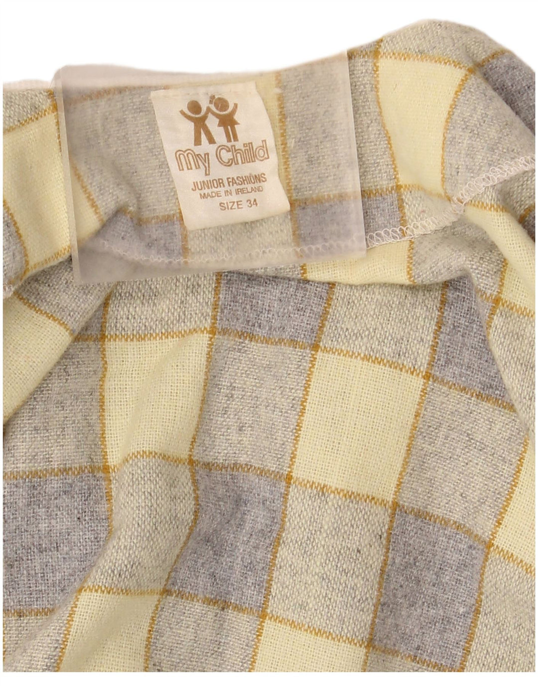 Camicetta corta oversize da donna vintage EU 34 XS a quadri gialli