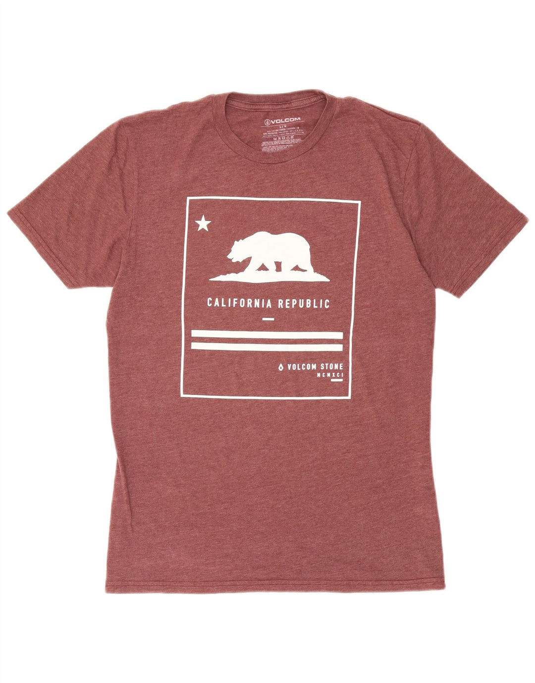 T-shirt grafica da uomo Volcom Top grande in cotone bordeaux