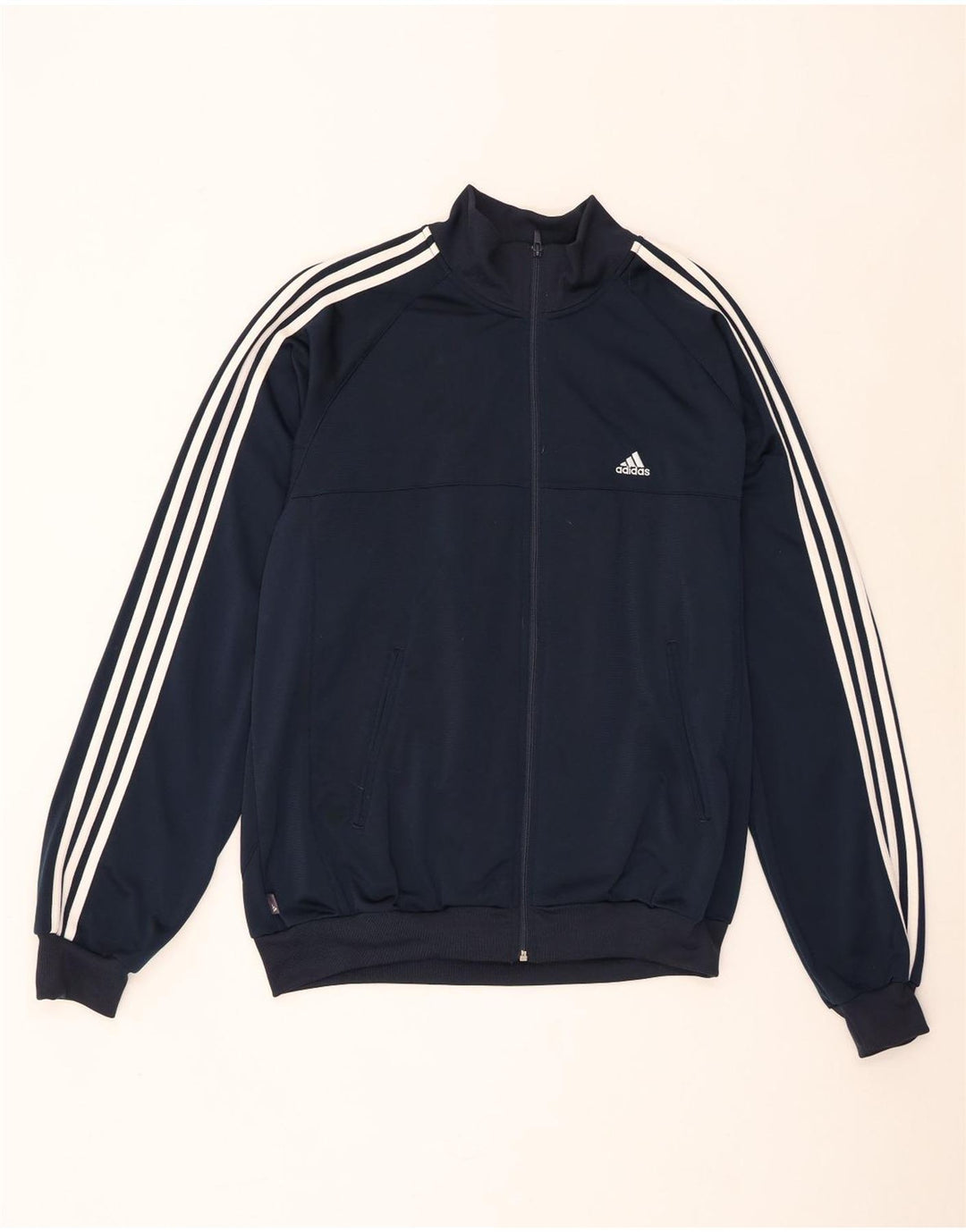 Giacca da ginnastica da uomo Adidas grande in poliestere blu navy