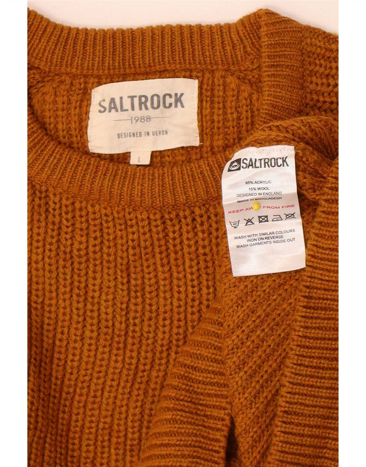 Maglione maglione girocollo da uomo Saltrock grande acrilico giallo
