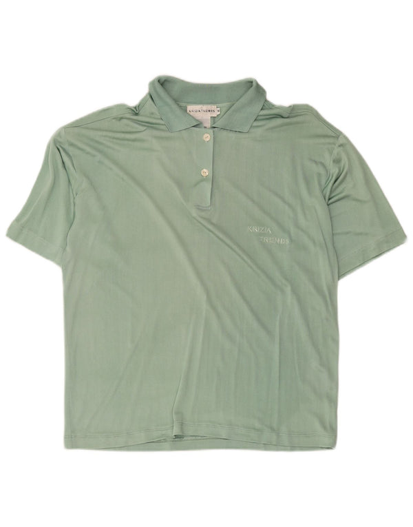 Polo Krizia da donna vestibilità ampia UK 14 seta verde medio