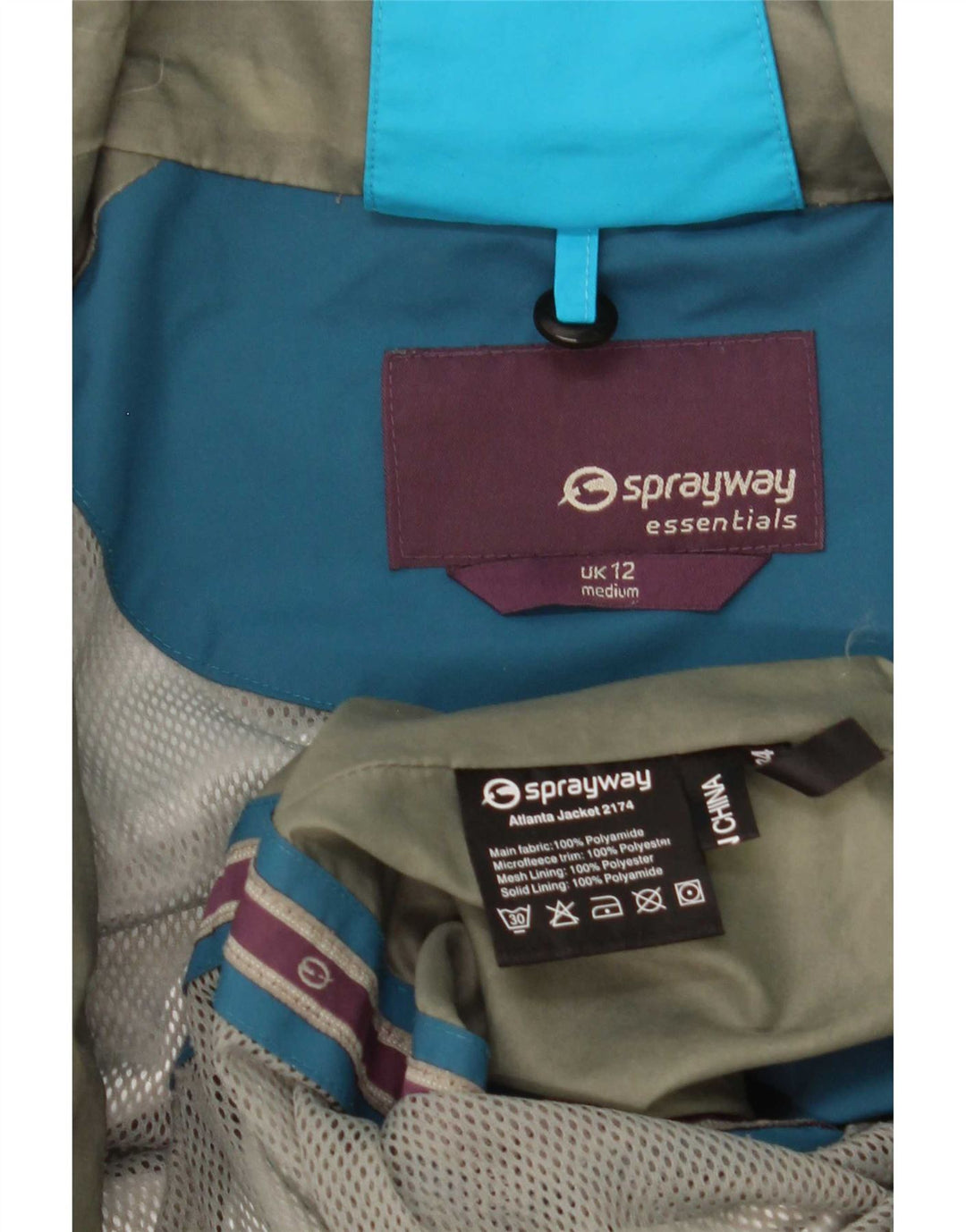 Giacca antipioggia da donna con cappuccio Sprayway UK 12 Poliammide color block blu medio