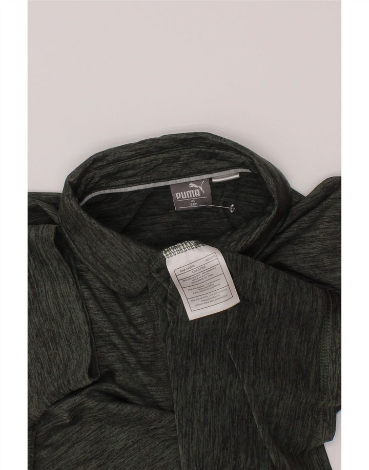 Polo Puma da bambino, 7-8 anni, piccola, in poliestere screziato verde